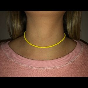 Yellow beaded necklace